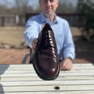 Bostonian First Flex Mens Burgundy Leather Apron Toe Derby Dress Shoes Brown